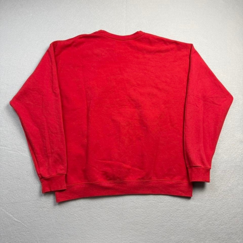 Vintage Fruit of the Loom Crewneck XL Red Blank Y2K Streetwear Essential - Picture 5 of 6